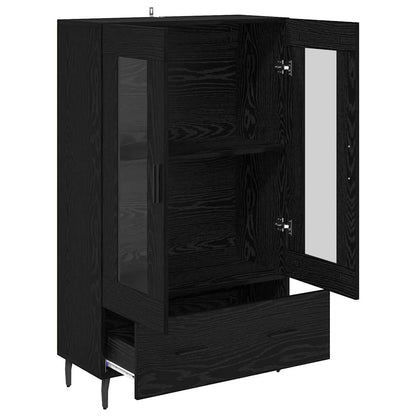vidaXL Highboard Black Oak 69.5 x 31 x 115 cm Engineered Wood 5
