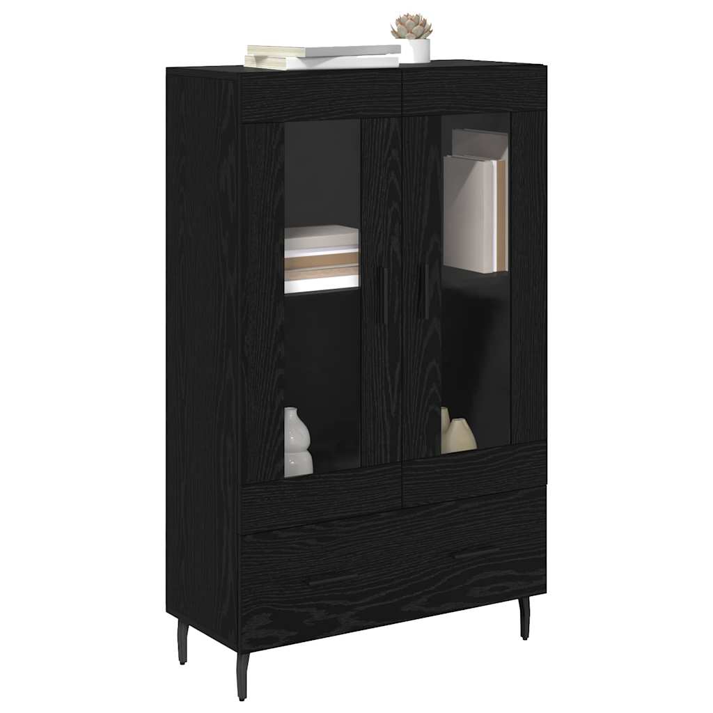 vidaXL Highboard Black Oak 69.5 x 31 x 115 cm Engineered Wood 3