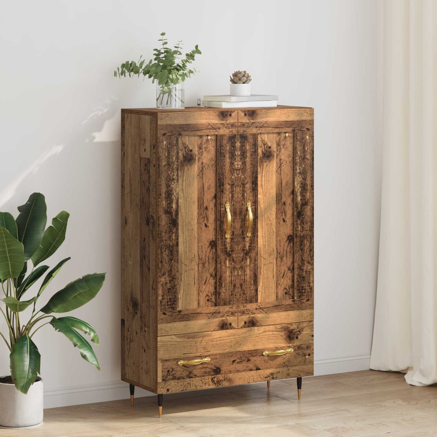 vidaXL Highboard Old Wood 69.5 x 31 x 115 cm Engineered Wood 1