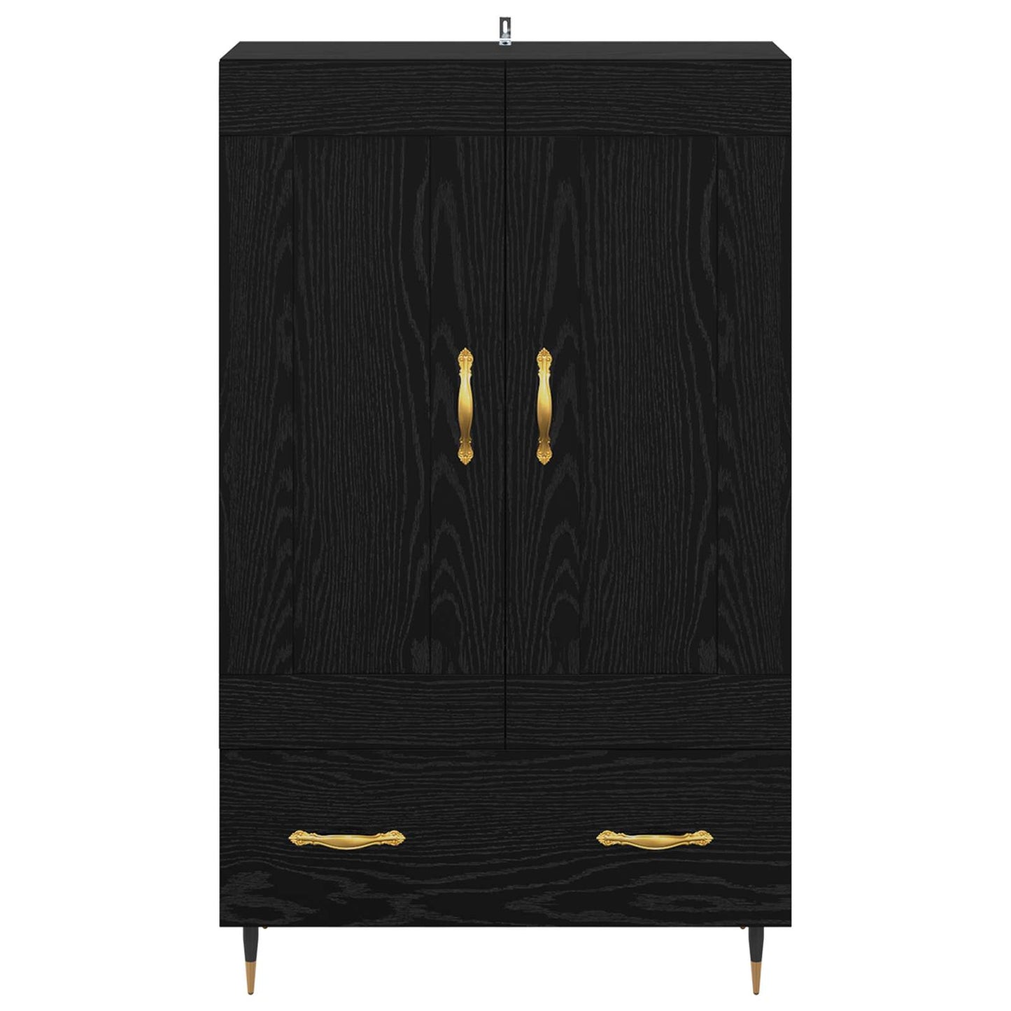 vidaXL Highboard Black Oak 69.5 x 31 x 115 cm Engineered Wood 6