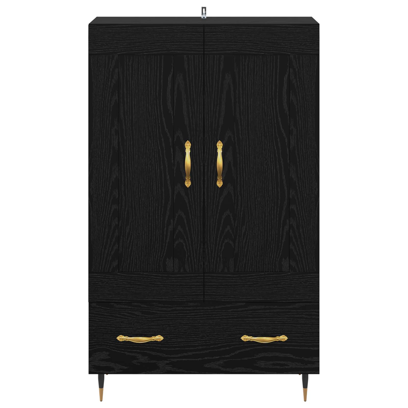 vidaXL Highboard Black Oak 69.5 x 31 x 115 cm Engineered Wood 6