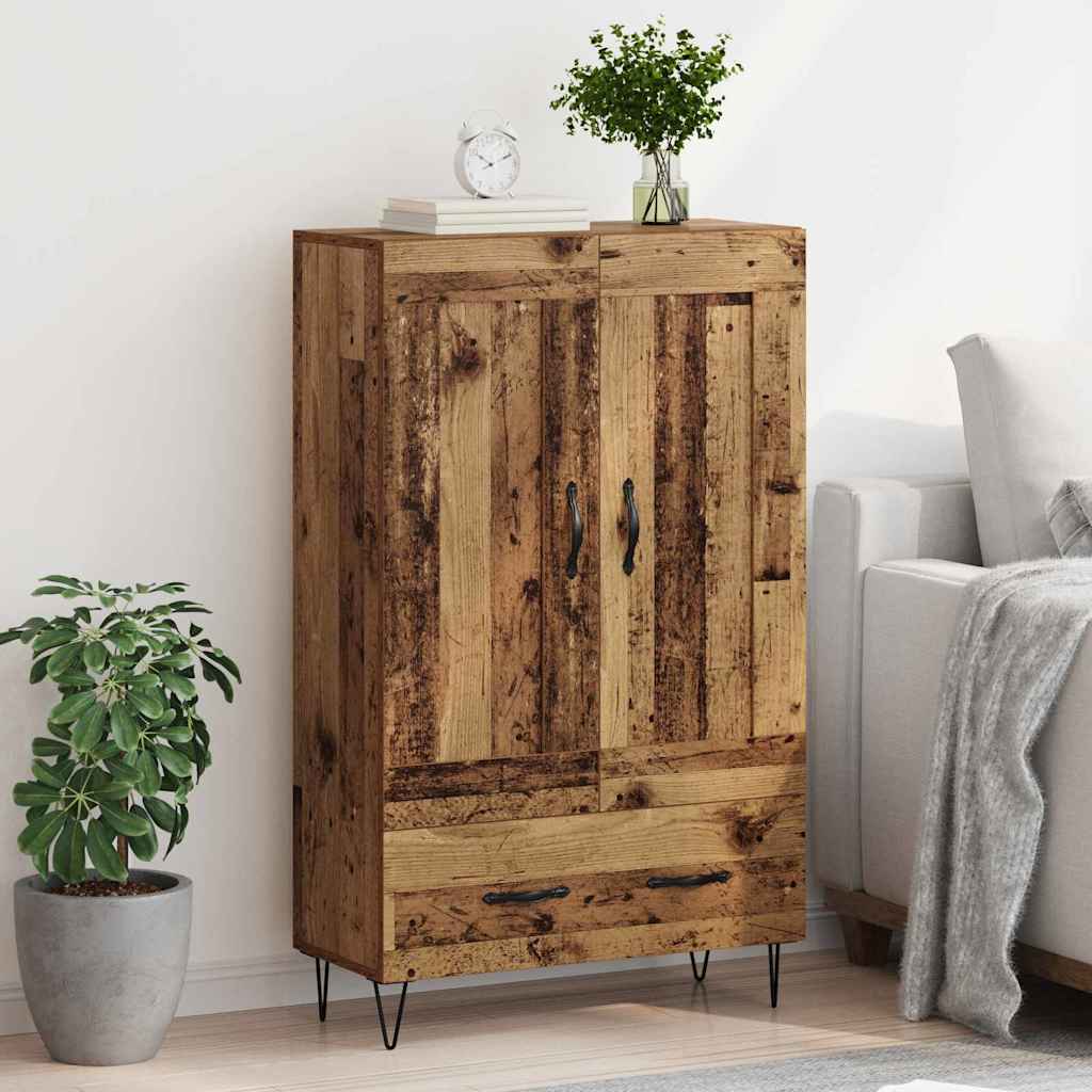 vidaXL Highboard Old Wood 69.5 x 31 x 115 cm Engineered Wood 4
