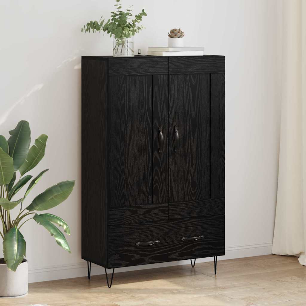 vidaXL Highboard Black Oak 69.5 x 31 x 115 cm Engineered Wood 1