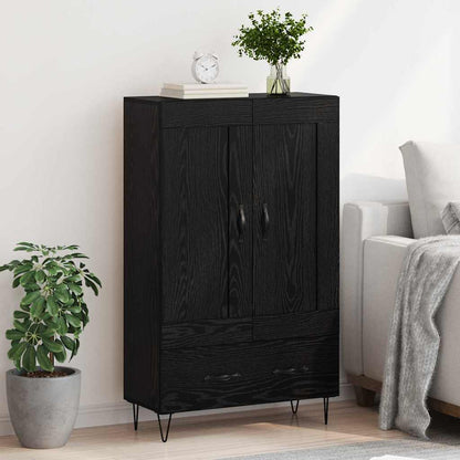 vidaXL Highboard Black Oak 69.5 x 31 x 115 cm Engineered Wood 4