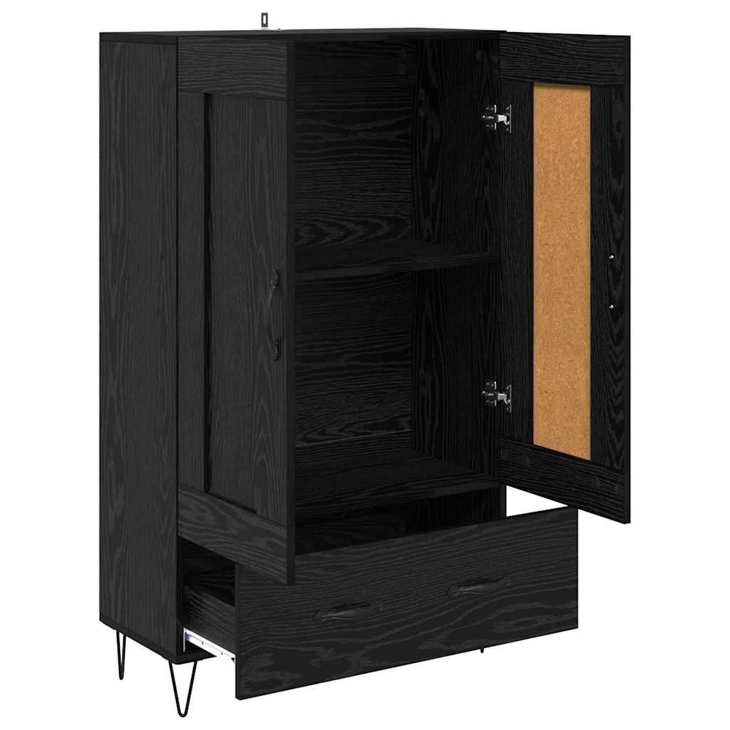 vidaXL Highboard Black Oak 69.5 x 31 x 115 cm Engineered Wood 5