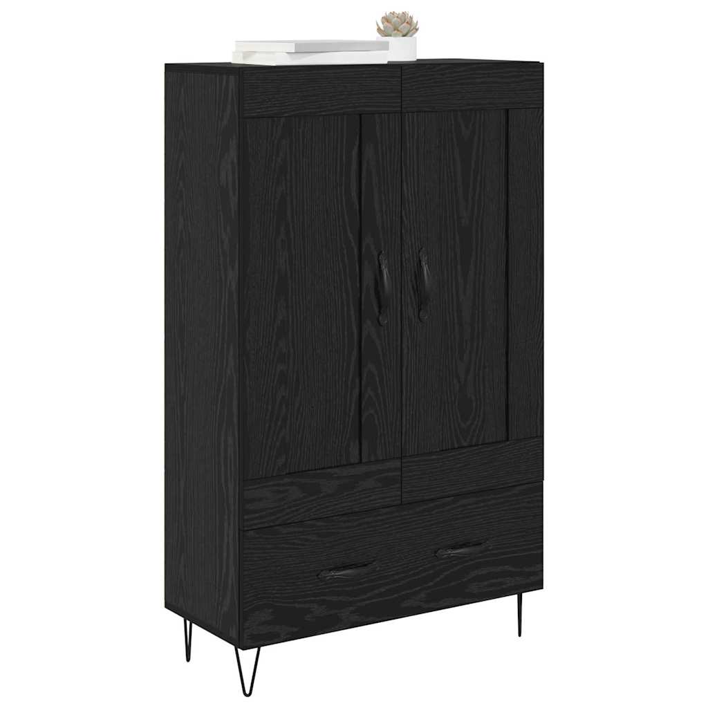 vidaXL Highboard Black Oak 69.5 x 31 x 115 cm Engineered Wood 3