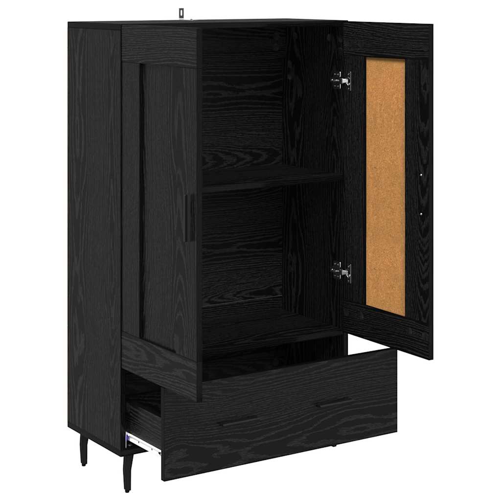vidaXL Highboard Black Oak 69.5 x 31 x 115 cm Engineered Wood 5