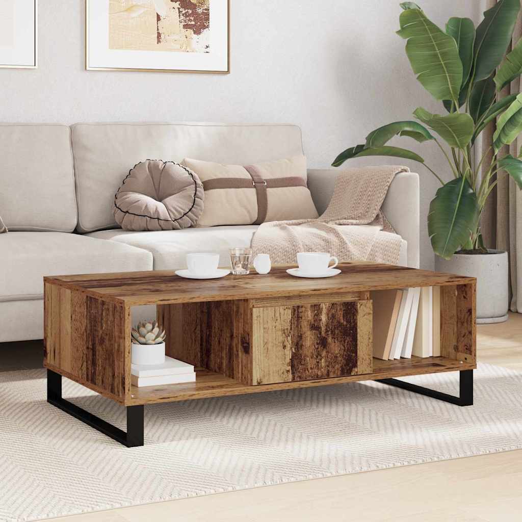 vidaXL Coffee Table Old Wood 104 x 60 x 35 cm Engineered Wood 4
