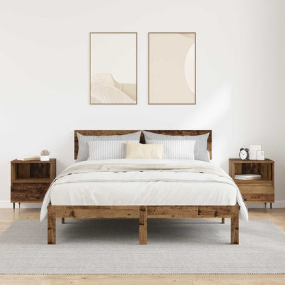 vidaXL Bedside Cabinet 2 pcs Old Wood 40 x 35 x 50 cm Engineered Wood 4