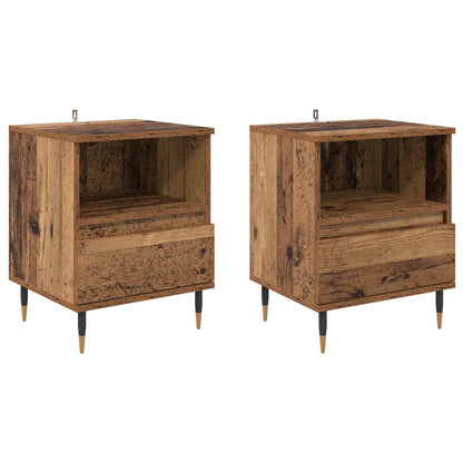vidaXL Bedside Cabinet 2 pcs Old Wood 40 x 35 x 50 cm Engineered Wood 2