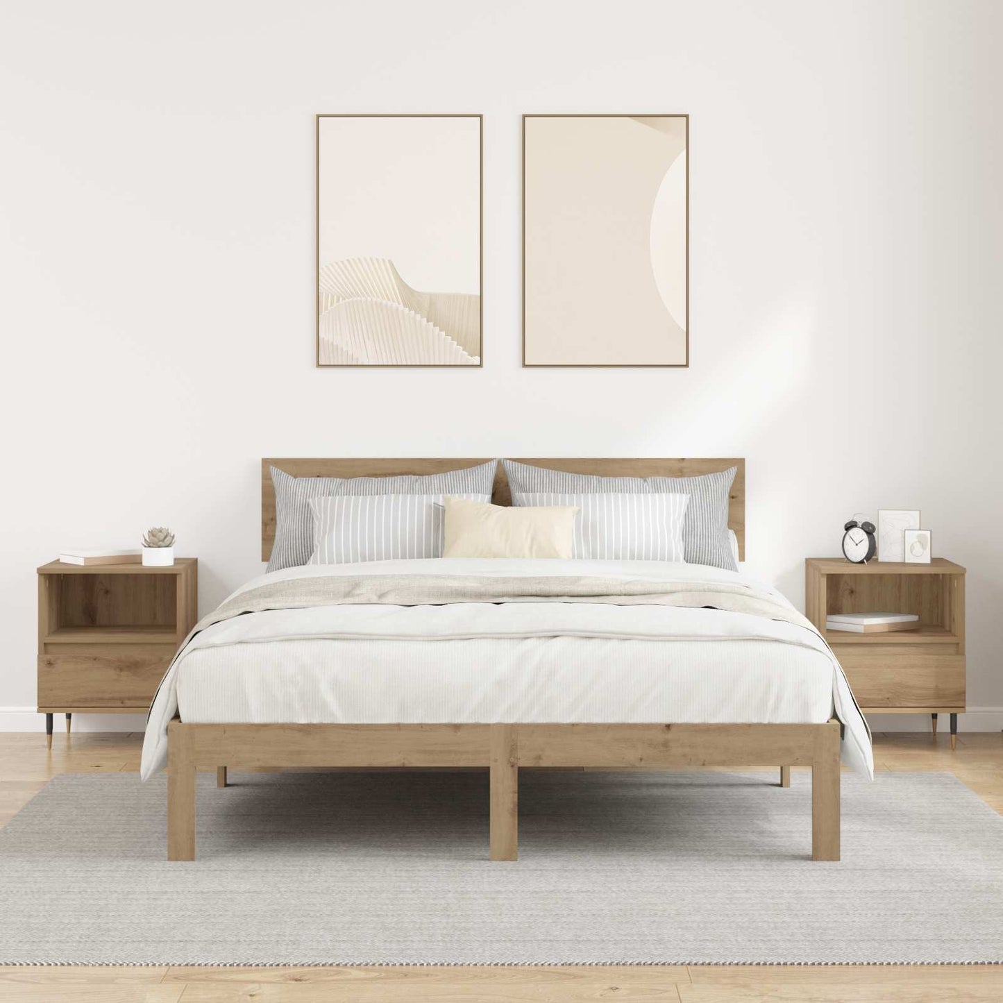 vidaXL Bedside Cabinet 2 pcs Artisan Oak 40 x 35 x 50 cm 4