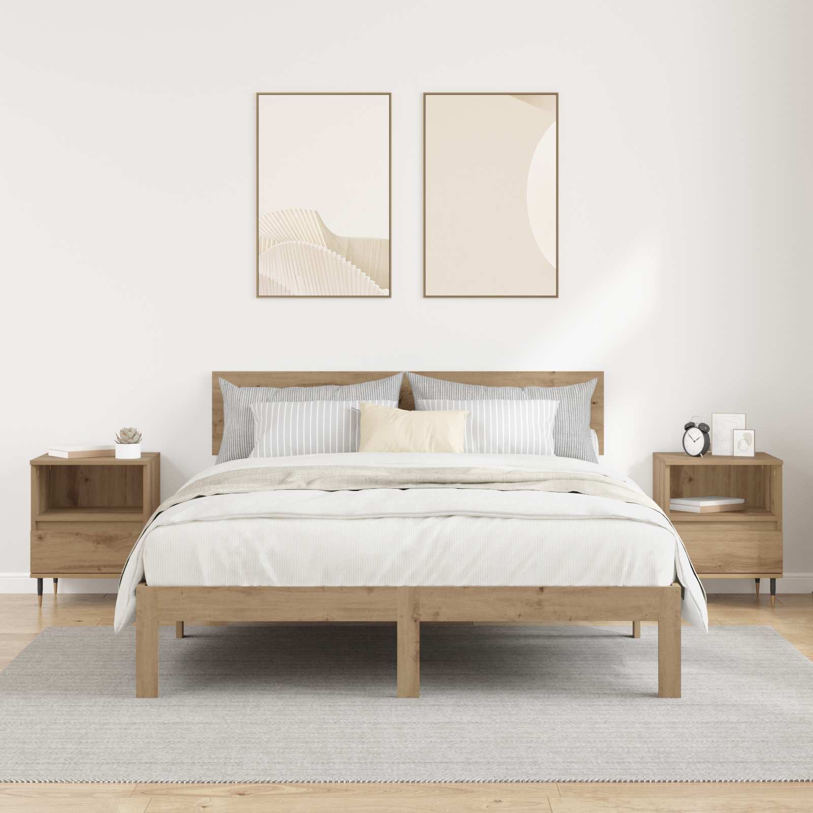 vidaXL Bedside Cabinet 2 pcs Artisan Oak 40 x 35 x 50 cm 4
