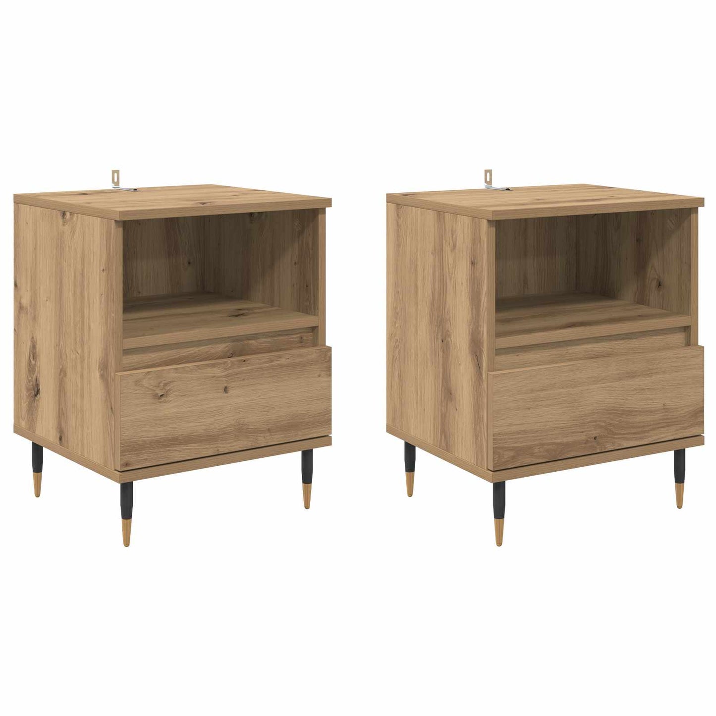 vidaXL Bedside Cabinet 2 pcs Artisan Oak 40 x 35 x 50 cm 2