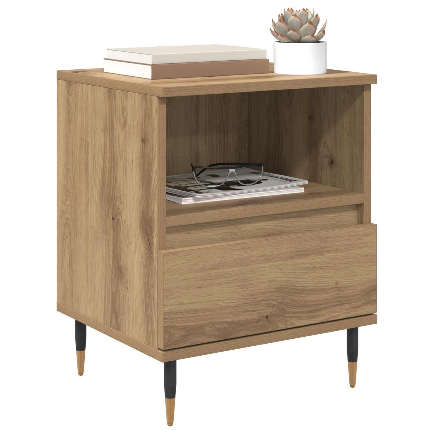 vidaXL Bedside Cabinet 2 pcs Artisan Oak 40 x 35 x 50 cm 3