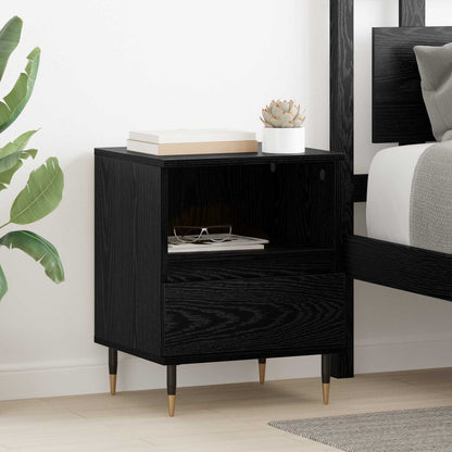 Bedside Cabinet 40x35x50 cm Engineered Wood Black oak