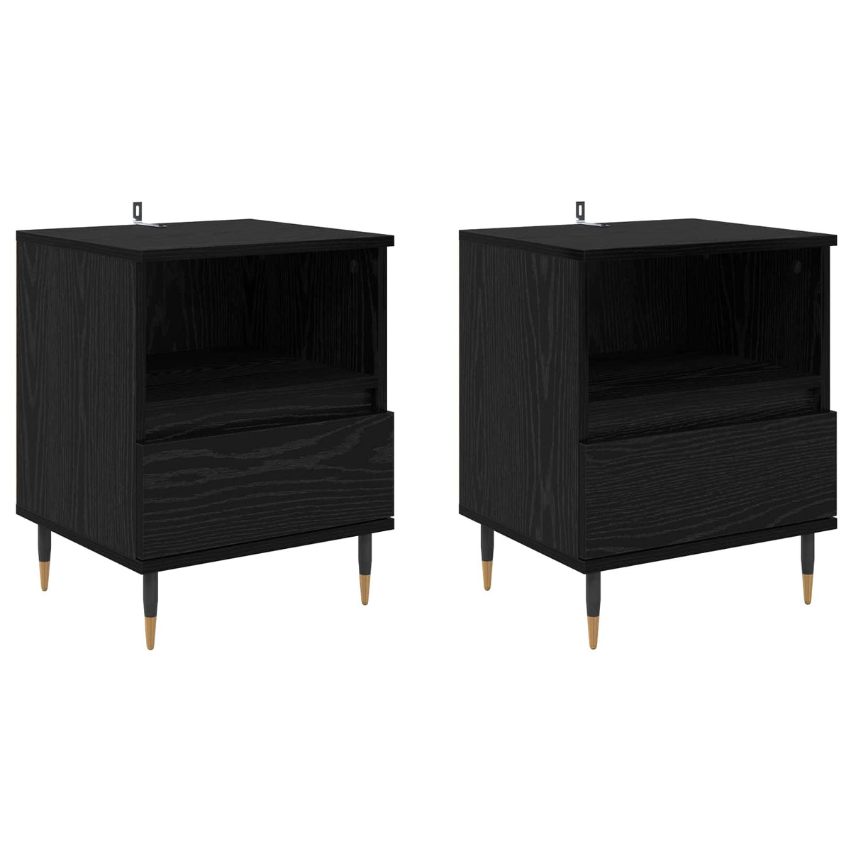 Bedside Cabinet 40x35x50 cm Engineered Wood Black oak