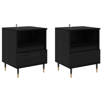 Bedside Cabinet 40x35x50 cm Engineered Wood Black oak