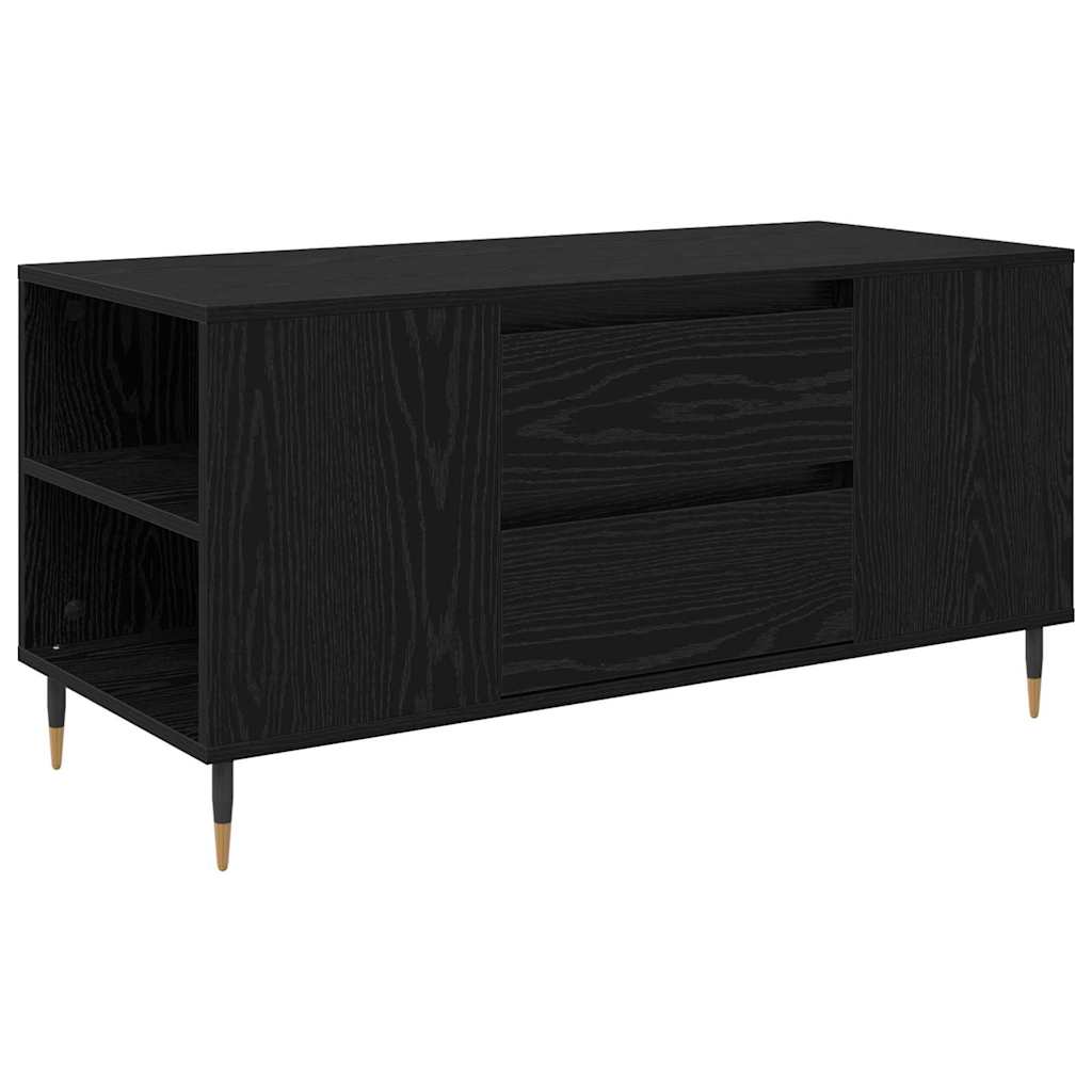vidaXL Coffee Table Black Oak 102 x 44.5 x 50 cm Engineered Wood 2