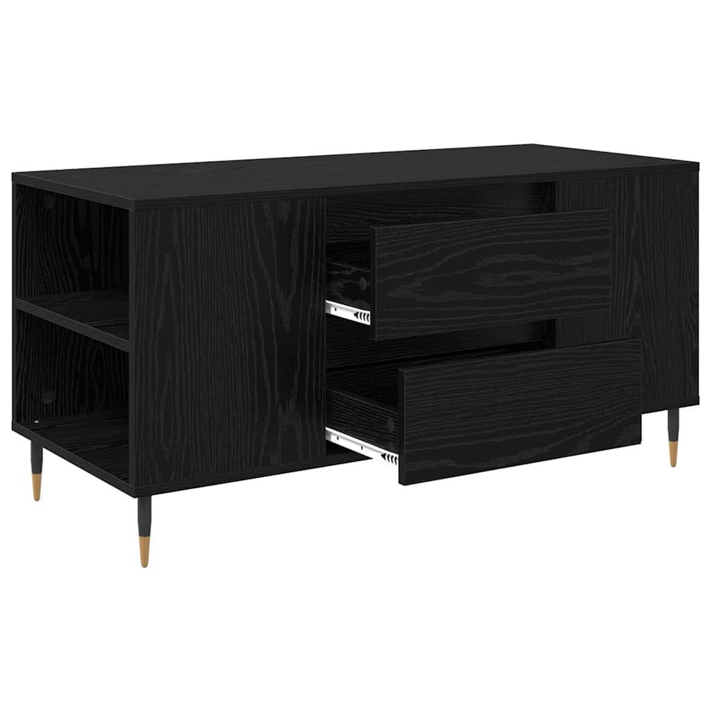 vidaXL Coffee Table Black Oak 102 x 44.5 x 50 cm Engineered Wood 5