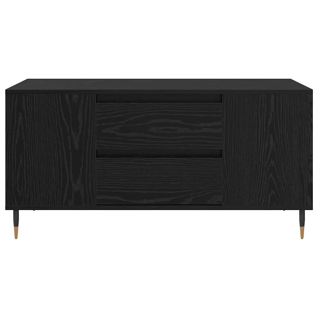 vidaXL Coffee Table Black Oak 102 x 44.5 x 50 cm Engineered Wood 6