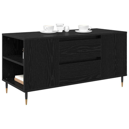 vidaXL Coffee Table Black Oak 102 x 44.5 x 50 cm Engineered Wood 3