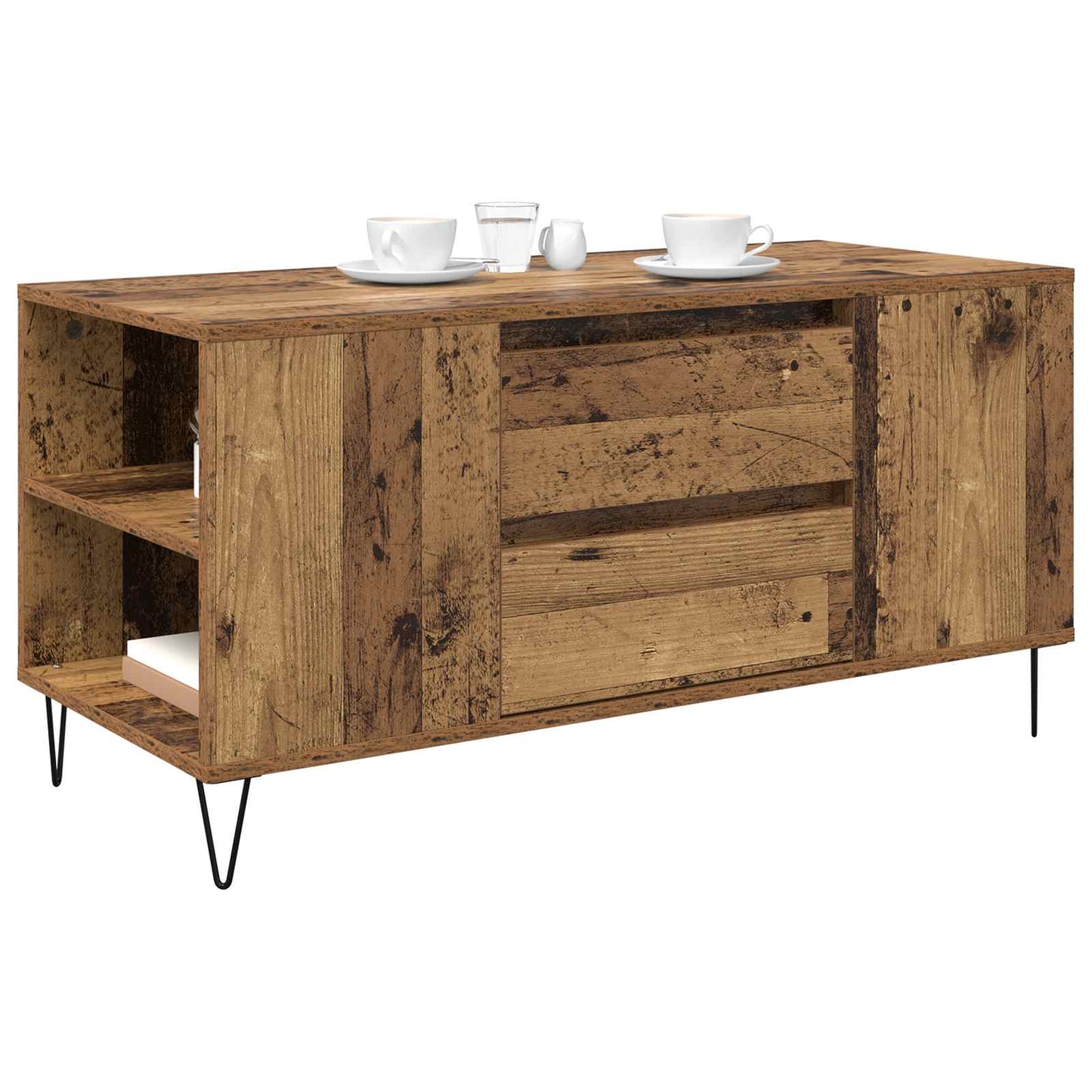 vidaXL Coffee Table Old Wood 102 x 44.5 x 50 cm Engineered Wood 3