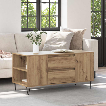vidaXL Coffee Table Artisan Oak 102 x 44.5 x 50 cm Engineered Wood 1
