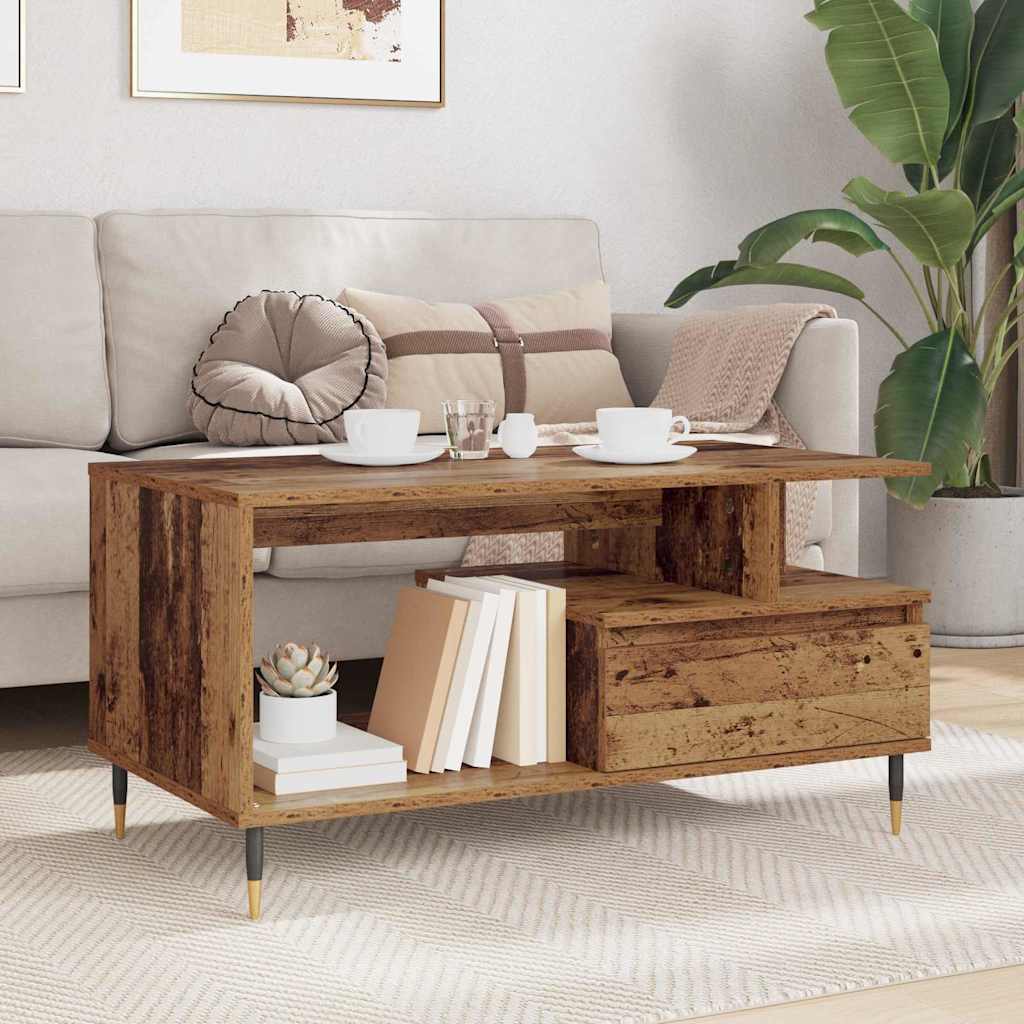 vidaXL Coffee Table Old Wood 90 x 49 x 45 cm Engineered Wood 4