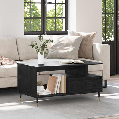 vidaXL Coffee Table Black Oak 90 x 49 x 45 cm Engineered Wood 1