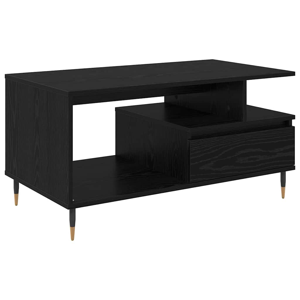 vidaXL Coffee Table Black Oak 90 x 49 x 45 cm Engineered Wood 2