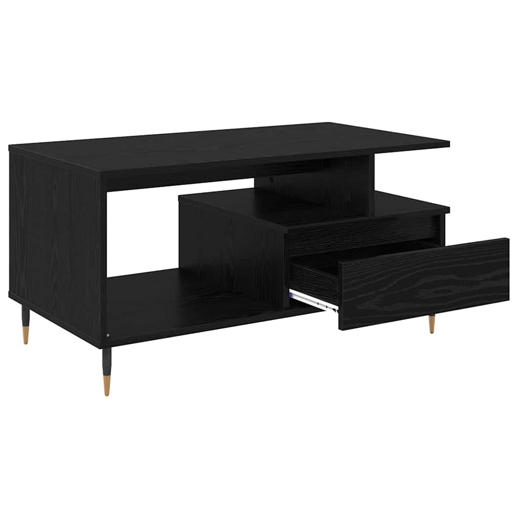 vidaXL Coffee Table Black Oak 90 x 49 x 45 cm Engineered Wood 5