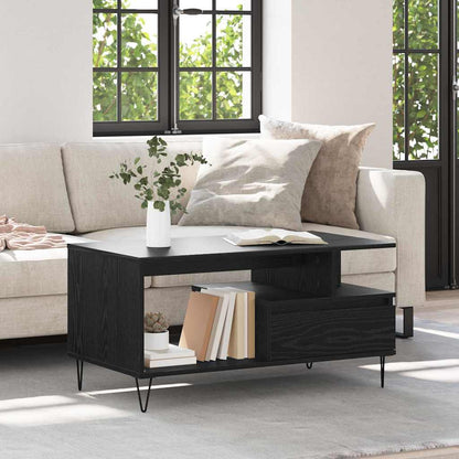 vidaXL Coffee Table Black Oak 90 x 49 x 45 cm Engineered Wood 1