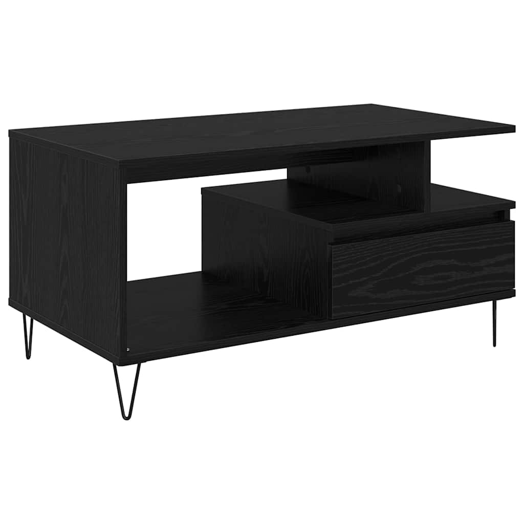 vidaXL Coffee Table Black Oak 90 x 49 x 45 cm Engineered Wood 2