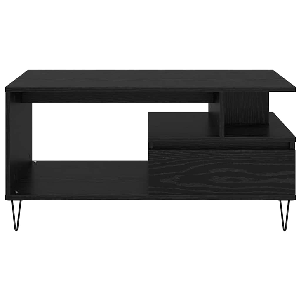 vidaXL Coffee Table Black Oak 90 x 49 x 45 cm Engineered Wood 6