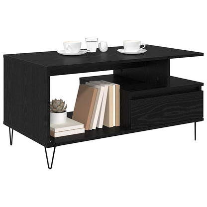 vidaXL Coffee Table Black Oak 90 x 49 x 45 cm Engineered Wood 3