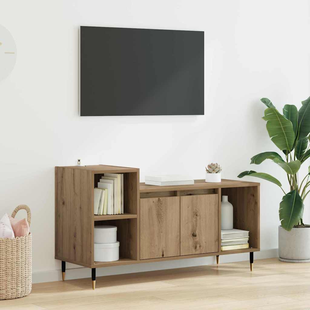 vidaXL TV Cabinet 100 x 35 x 55 cm Artisan Oak Engineered Wood 1