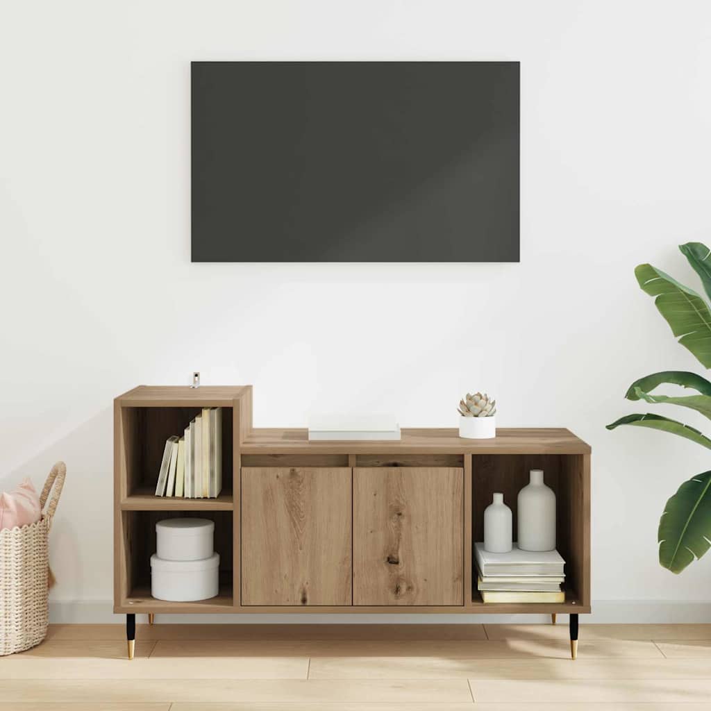 vidaXL TV Cabinet 100 x 35 x 55 cm Artisan Oak Engineered Wood 4