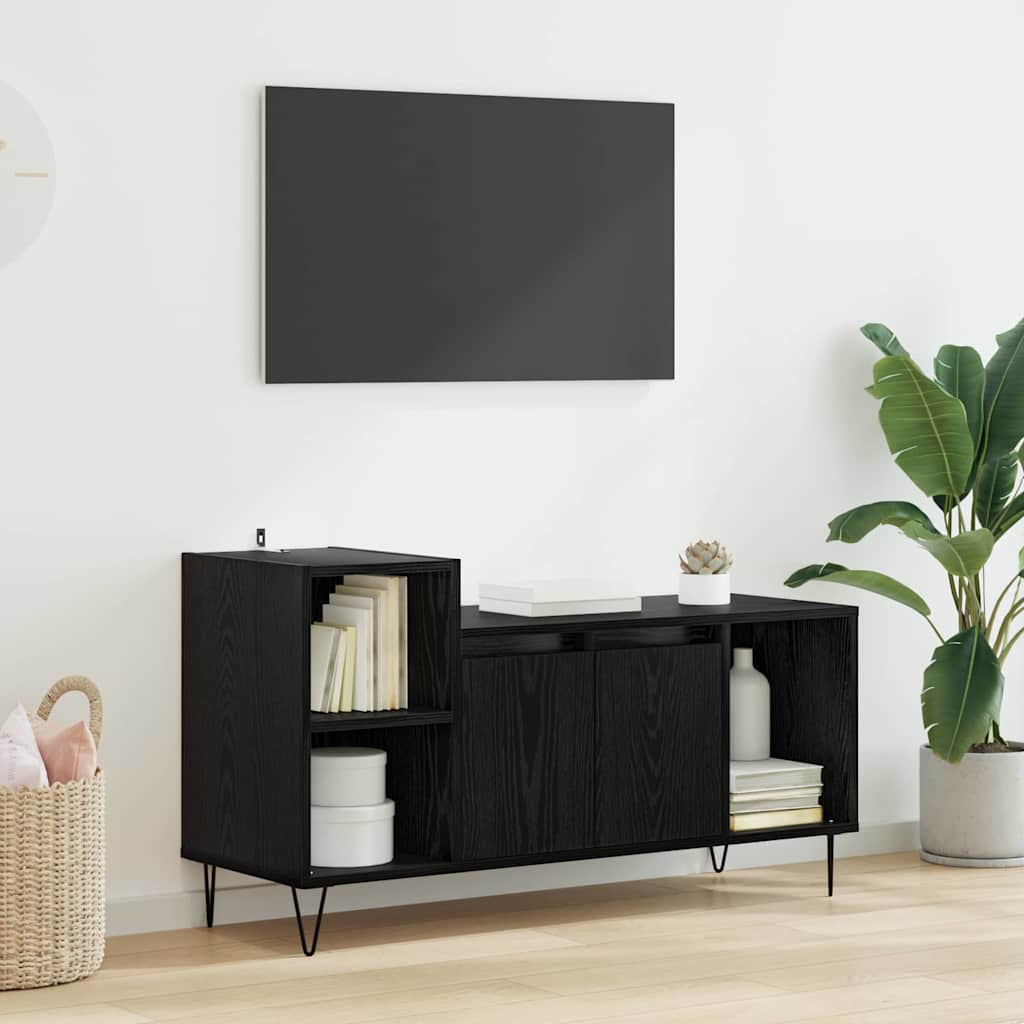 vidaXL TV Cabinet 100 x 35 x 55 cm Black Oak Engineered Wood 1