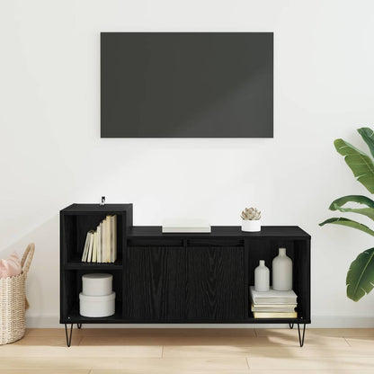 vidaXL TV Cabinet 100 x 35 x 55 cm Black Oak Engineered Wood 4