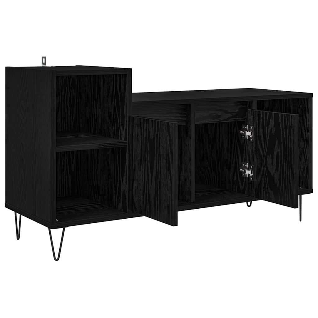 vidaXL TV Cabinet 100 x 35 x 55 cm Black Oak Engineered Wood 5