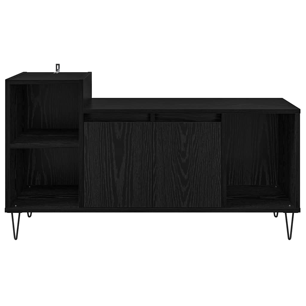 vidaXL TV Cabinet 100 x 35 x 55 cm Black Oak Engineered Wood 6