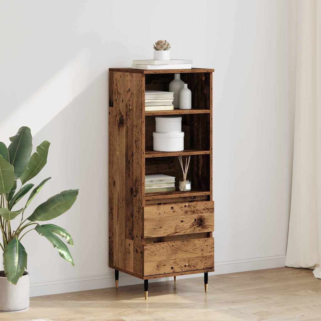 vidaXL Highboard Old Wood 40 x 36 x 110 cm Engineered Wood 1