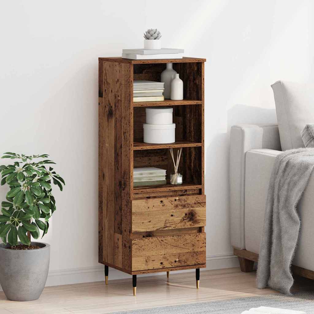 vidaXL Highboard Old Wood 40 x 36 x 110 cm Engineered Wood 4