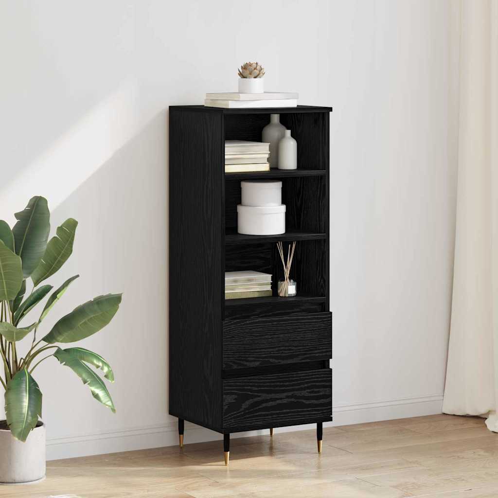 vidaXL Highboard Black Oak 40 x 36 x 110 cm Engineered Wood 1
