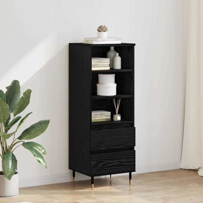 vidaXL Highboard Black Oak 40 x 36 x 110 cm Engineered Wood 1