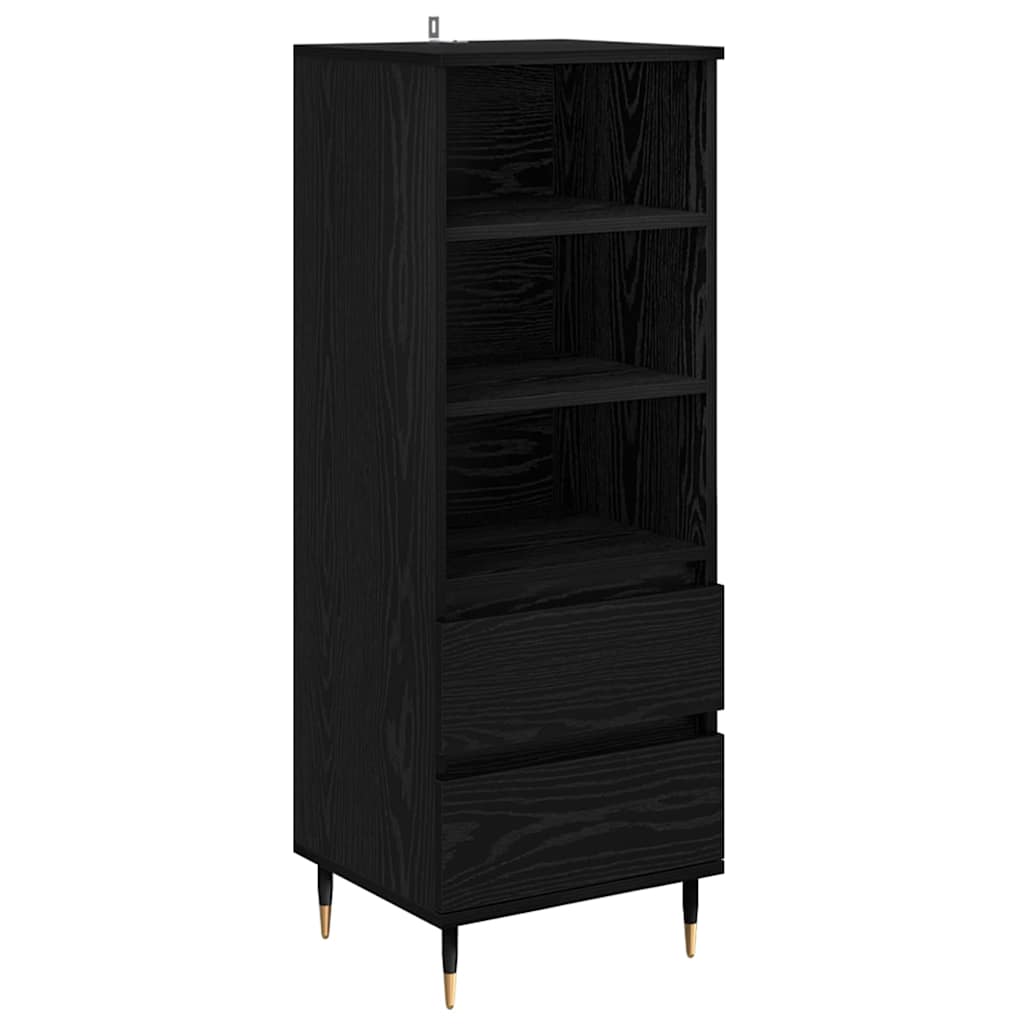 vidaXL Highboard Black Oak 40 x 36 x 110 cm Engineered Wood 2
