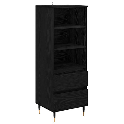 vidaXL Highboard Black Oak 40 x 36 x 110 cm Engineered Wood 2