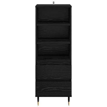 vidaXL Highboard Black Oak 40 x 36 x 110 cm Engineered Wood 6