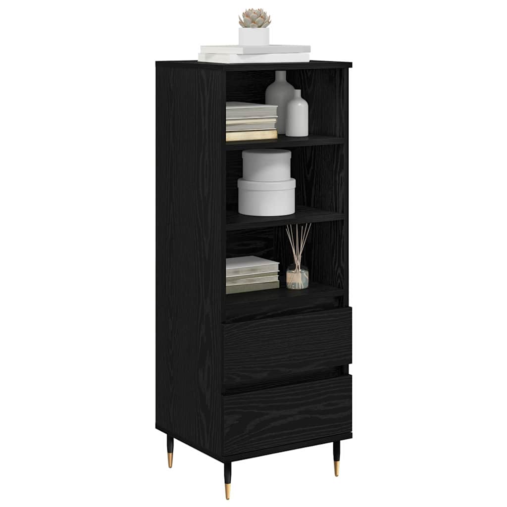 vidaXL Highboard Black Oak 40 x 36 x 110 cm Engineered Wood 3