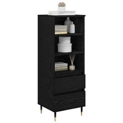 vidaXL Highboard Black Oak 40 x 36 x 110 cm Engineered Wood 3